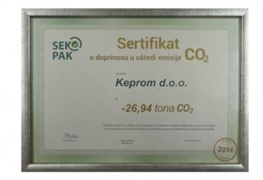 Kompanija Keprom dobila sertifikat o umanjenju emisije CO2