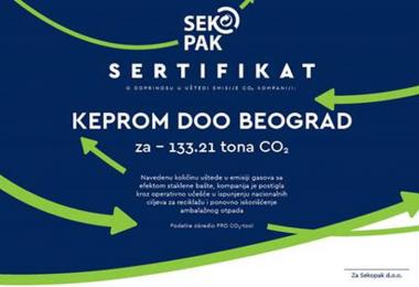 Kompanija Keprom u 2019. uštedela više od 133 tone CO2 reciklažom ambalažnog otpada